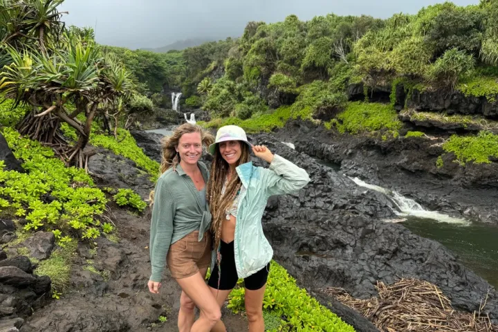 a person standing in a garden