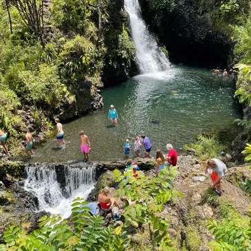 rs=w_365,h_365,cg_true (6) a group of people at a waterfall in in Maui, Hawaii