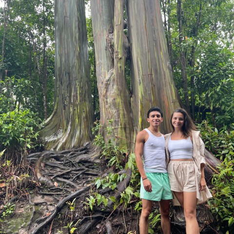 Shawn Russell standing next to a tree