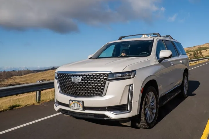 a car parked on the side of a road
