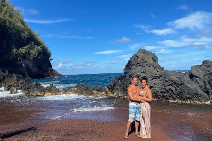 a person standing on a beach